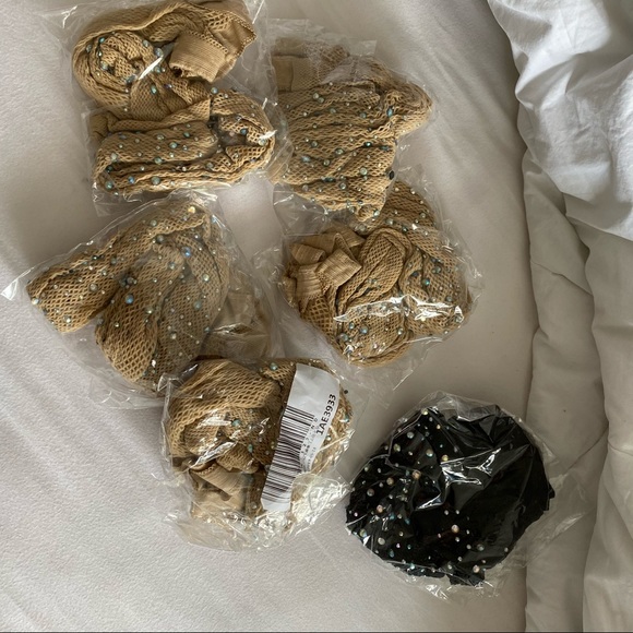 New Rhinestone Fishnet Tights Pantyhose BLACK - Picture 6 of 9